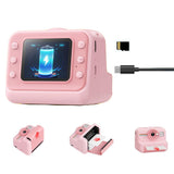 Printing Camera Instant Print 1080P Selfie Digital Camera with 64GB Card - Pink