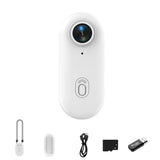 Mini Thumb Action Camera – Portable Wearable Body Cam with Rotating Clip White