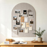 Arched Felt Bulletin Board Large with 30 Push Pins for Office Home School Camel