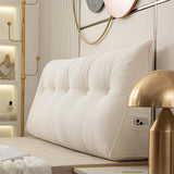Headboard Pillow Triangle Pillows for Bed Sofa Dorm Room Cream White