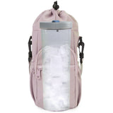 Multi-pocket Water Bottle Sleeve with Adjustable Strap Insulated Bottle Carrier Sling Bag for Walking Hiking Pink