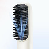 Cordless LCD Hair Straightening Brush 2-in-1 Portable White