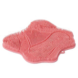 Non Slip Shower Mat 30x28cm Suction Back and Foot Cleaning Pink