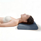 Soft Cooling Memory Foam Pillow Ultra Thin for Travel Home Office Stone Green