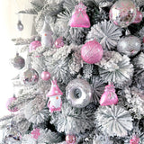 60 PCS Christmas Donut Santa Gnome Ball Hanging Ornament Set Style 2