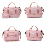 2Pcs Travel Weekender Bags Duffle Bag for Women with Shoe Compartment Pink