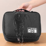 Large Travel Organizer Bag for Electronics with Adjustable Dividers Black