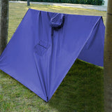 3-in-1 Hooded Rain Poncho for Adult with Pocket, Waterproof Lightweight Blue