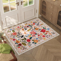 Floral Door Mat Non-slip Floor Mat for Entryway Kitchen Room Pink