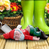 Funny Drunk Dwarf Figurine Garden Gnome Statue Patio Yard Lawn Ornament Decor Red