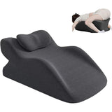 Ergonomic Memory Foam Reclining Pillow Prone Reading Cushion for Bed and Sofa Dark Gray