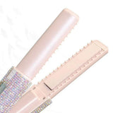 Wireless Hair Straightener and Curler Portable USB Rechargeable Hair Styling Comb Flat Iron for Travel Pink