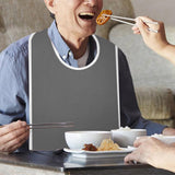 2 Pack Bibs for Men Women Washable Clothing Protector Bibs with Hook and Loop Closure for Meals Cooking Crafts Daily Activities Gray
