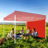 Instant Canopy Tent Sidewalls Portable Canopy with Side Panels for Camping Red