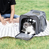 Washable Pet Carrier for Large Cats and Dogs Travel Gray