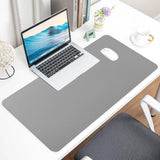 Water Resistant Mousepad PU Leather Large Mouse Pad Anti Slip Gaming Desk Mat Gray