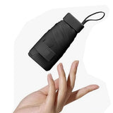 Mini Folding Travel Umbrella with UPF50+ Sun Protection for Outdoor Use Black