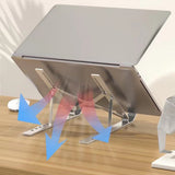 Foldable Laptop Tablet Stand Aluminum Portable 6 Height Levels Silver