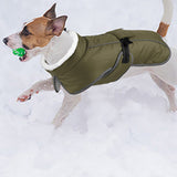 Winter Dog Coat Water Repellent Jacket for Small and Large Breeds Army Green
