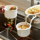 Kitchen Sink Strainer Basket with Faucet Hook – Fruit & Vegetable Stopper White