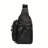 Men’s Multi-Pocket Crossbody Shoulder Bag for Travel and Daily Commuting Black