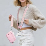 Phone Lanyard Clip and Go Strap with Wallet Crossbody Pink