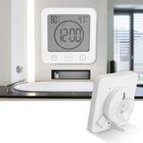 Digital Bathroom Shower Clock with Timer Suction Cup Wall Clock for Bathroom Kitchen White