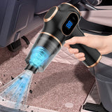 Cordless Desktop & Car Vacuum Cleaner with Blow & Suction and Digital Display Black