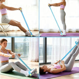6-Tube Pedal Resistance Band with Handles Fitness Expander for Body Workouts Blue