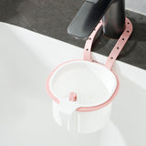Colander Strainer Skimmer Basket Filter Drain Kitchen Sink Rack with Quick Release Bottom Pink