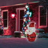 Telescopic Christmas Yard Signs with Stakes Lighted Xmas Signs Indoor Outdoor Decor Santa Style