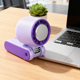 Rechargeable Handheld Portable Fan with Ice Cooler 100-Speed Control Purple