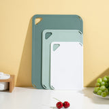 3 PCS Plastic Cutting Board Set for Cooking Camping with Hanging Loop Green