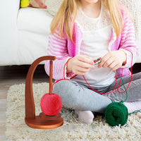 Wooden Yarn Holder for Knitting with Magnetic Spinner Style 3