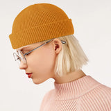 Set of 4 Pieces Unisex Mini Fisherman Beanie Winter Spring Hat Knitted Cap