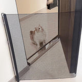 Retractable Dog Gate for Outdoor Stairs Hallways & Doorways – No Drill Black