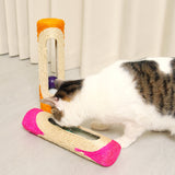 Pet Cat Kitten Kitty Rolling Sisal Scratching Post with 3 Trapped Ball Toys