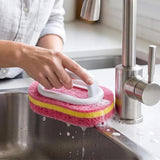 5 PCS Multi Layer Sponge Cleaning Brush Set for Kitchen and Bathroom Red