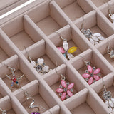 Velvet Jewelry Organizer Case for Rings Earrings Beige