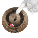 Organ Cat Toy Transformable Interactive Cardboard Toy with Track and Bell Ball