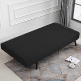 Stretch Armless Cover Sofa Bed Slipcover Protector Elastic Futon Protector Black