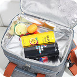 Portable Lunch Bag Thermal Insulated Food Container Cooler Bag for Outdoor  Camping Work School Navy Blue