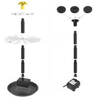 3-Tier Solar Bird Bath Fountain Waterfall Water Pump for Birdbath Garden Backyard Pond Pool Outdoor Decoration
