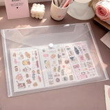 20 Pcs Snap File Bags Clear Horizontal C6 A5 A4 Sizes Office