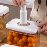 Vacuum Food Storage Container with Lid and Strainer Clear Food Storage Box with Pump for Vegetables Fruits Meat