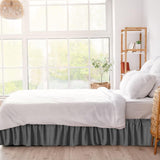 Wrap Around Bed Skirts Dust Ruffles Bed Skirt with Adjustable Elastic Belt Grey