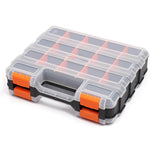 34 Compartment Double Sided Storage Box for Screws Nuts Parts Orange