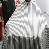 Hair Cutting Cape with Neck Duster Brush Large Size Salon Barber Cape for Men Women White Stripe