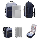 4Pcs Set Travel Luggage Bags 40L Backpack fits 17" Laptop with 3 Packing Cubes Navy