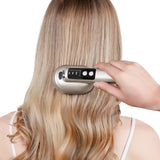 Portable Wireless Electric Hair Comb with Vibration and Oil Mist Spray Beige